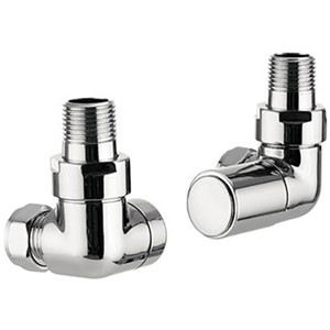 XAV642 - Round Corner Radiator Valves - Pair - Chrome