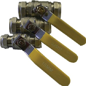 BVLY15 - Gas Lever Valve - Yellow Handle - 15mm