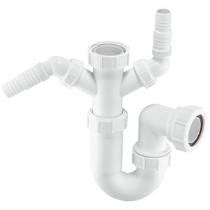 - 75mm water seal adjustable inlet tubular swivel &#39;P&#39; trap

- 1.5&quot; multifit outlet and twin swivel 135 deg. inlet connections

- For the discharge from domestic appliances