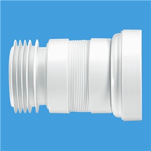 97-107mm Inlet x 4&quot;/110mm Outlet Flexible WC Connector

Outlet fits 4&quot;/110mm inside diameter of PVC-U and cast iron soil pipe

97-107mm Inlet suits all pan spigots

Independent tests prove conclusively that there is no build-up of sediment in the flex

Enables easy installation of WC pans in awkward situations

Complies with DIN 1389:2000-05

Manufactured in Polypropylene

LGA certified