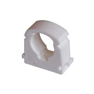 K11816 - KeyPlumb - 22mm Single Hinged Pipe Clip - White - 100 pack