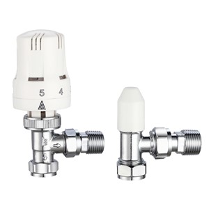 KeyPlumb Angled Thermostatic Radiator Valve &amp; Lockshield

- Liquid sensor

- Compression connection

- Bi-directional valve body

- Chrome plated body

- Includes lockshield

- 15mm x 1/2&quot; connection

This is a replacement for: K15142 / TPLSTRVSA