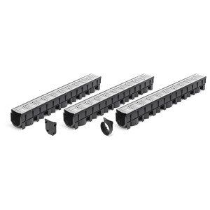 D751 - FloPlast - Galvanised Channel Drain Garage Pack - 3 pack