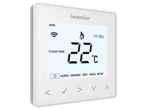 The Heatmiser neoAir V3 is a programmable wireless thermostat that is compatible with the Heatmiser RF Switch / UH8-RF and neoHub Mini Wireless Receivers.

Features:

- Battery Powered - Heating Mode, Hot Water, Heating &amp; Hot Water Mode- Stunning design incorporating illuminated soft touch keys - Remote Sensing Option- User Selectable Operating Mode: 1) Non Programmable 2) Weekday/Weekend 3) All days different. 4) All days the same - 5 Minute Program Intervals- 0.5C Set Temp (eg 20.5C) - Self Learning Optimum Start- 4 Comfort Levels per Day - Temperature Hold Facility- Holiday Facility - Automatic White Back Light (Turns off after 5 seconds)- Flush Mounting - C/F Selectable- Key Code Facility - Frost Protection