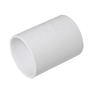 WS08W - FloPlast - Straight Coupling ABS Solvent - White - 40mm