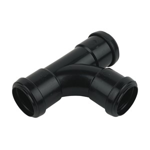 WP23B - FloPlast - Tee Push-Fit - Black - 40mm