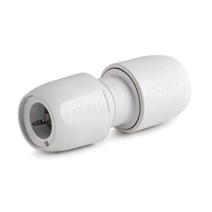 HD1/15W - Hep2O - Straight Connector PB - White - 15mm (10)